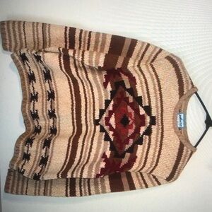 Pendleton Cotton Sweater women’s Petite Large southwestern Aztec design